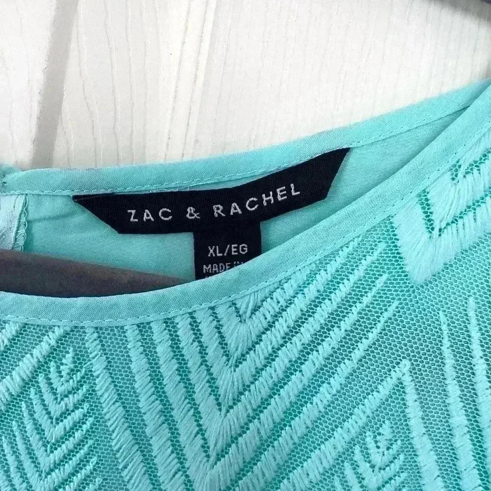 NWT Zac and Rachel tank top Beautiful sky blue tank top with draped back Size XL - Picture 3 of 8